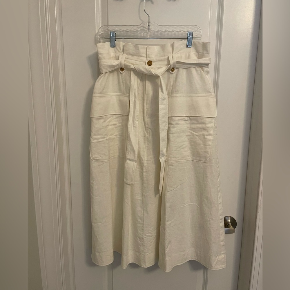 NWT - Banana Republic Factory Linen Paperbag-Waist A-Line Skirt Size 12